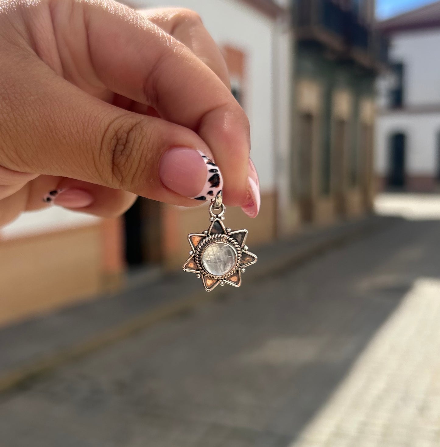 Estrella de piedra luna (plata 925)