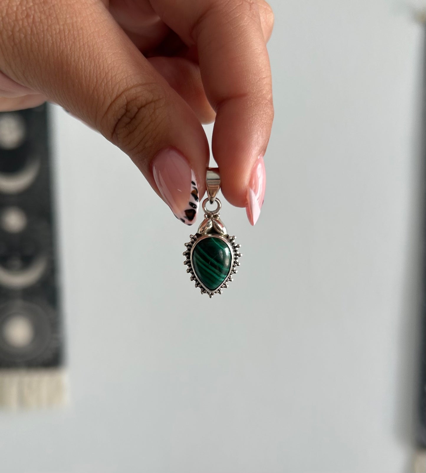 Gota de malaquita (plata 925)