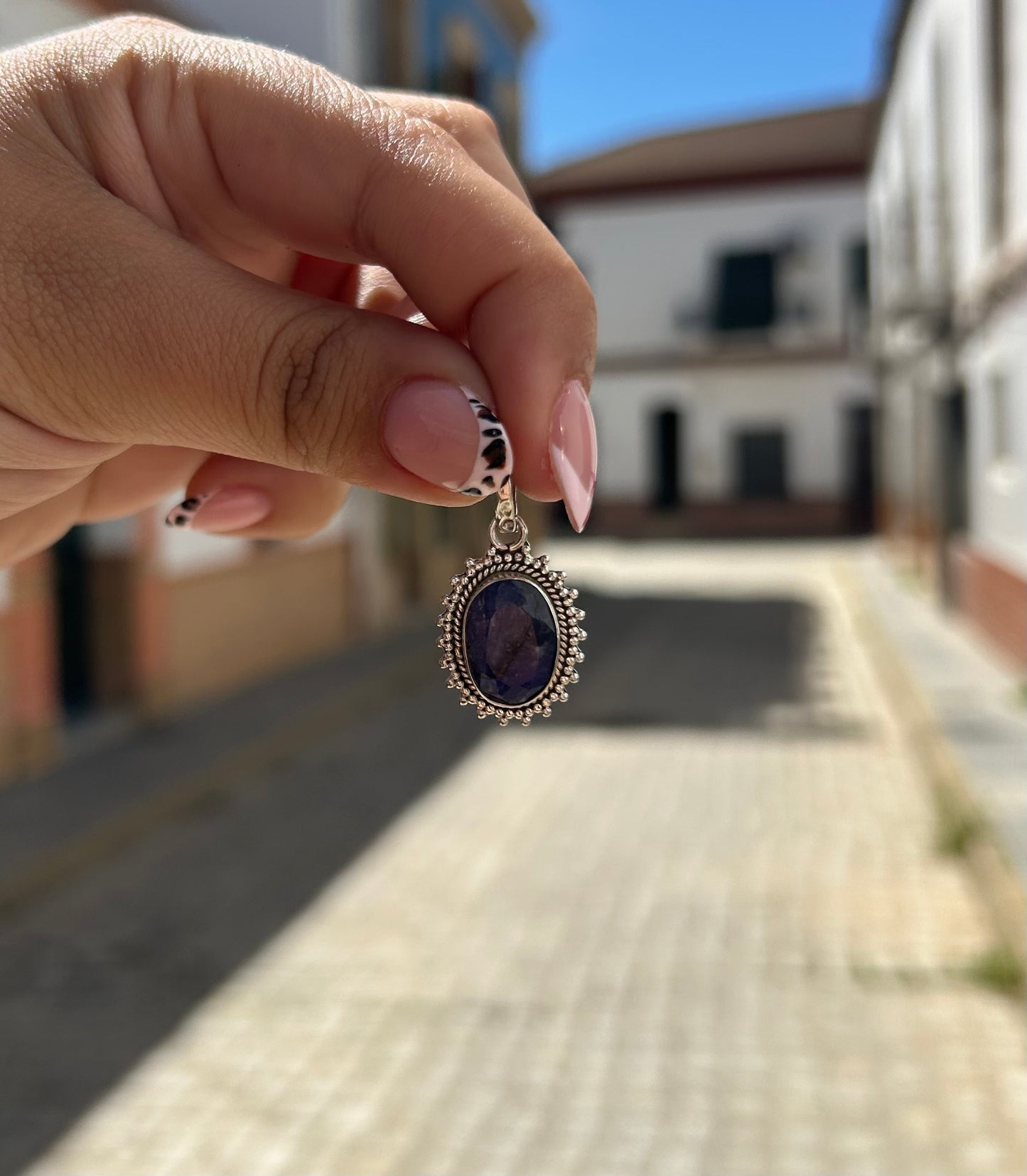 Colgante zafiro (plata 925)