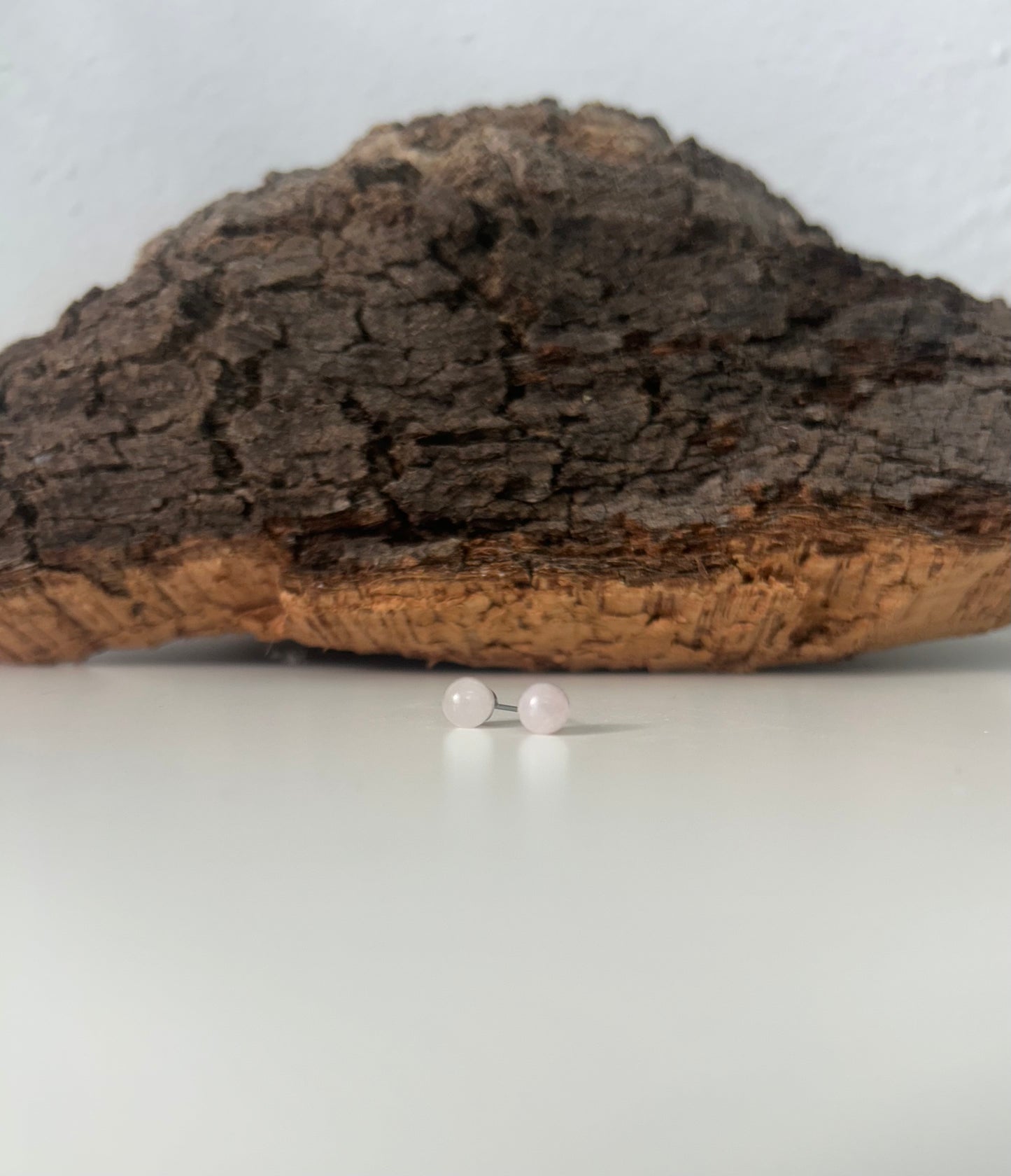 Pendiente de cuarzo rosa