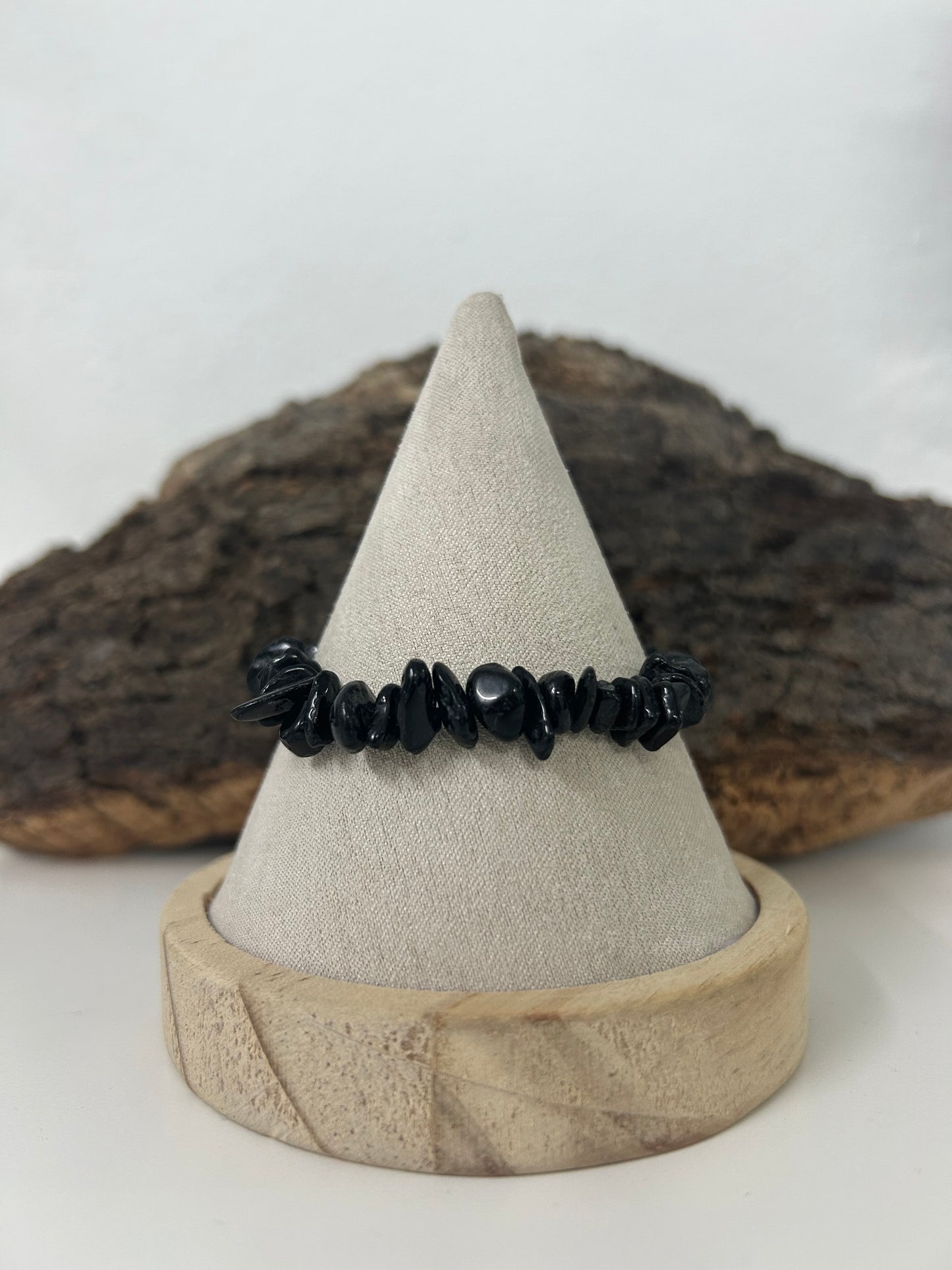 Pulsera turmalina negra en chips