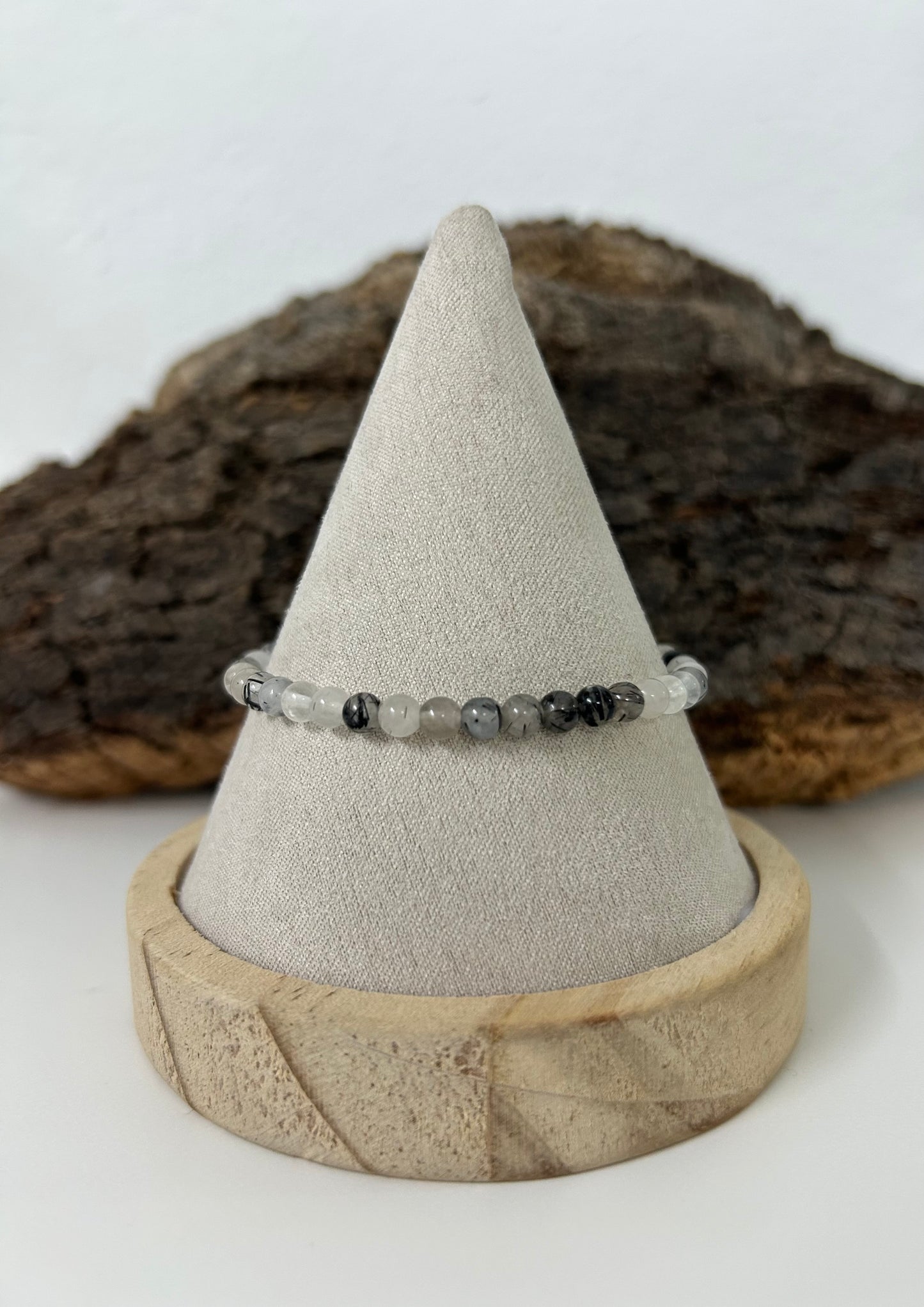 Pulsera cuarzo turmalinado 4mm