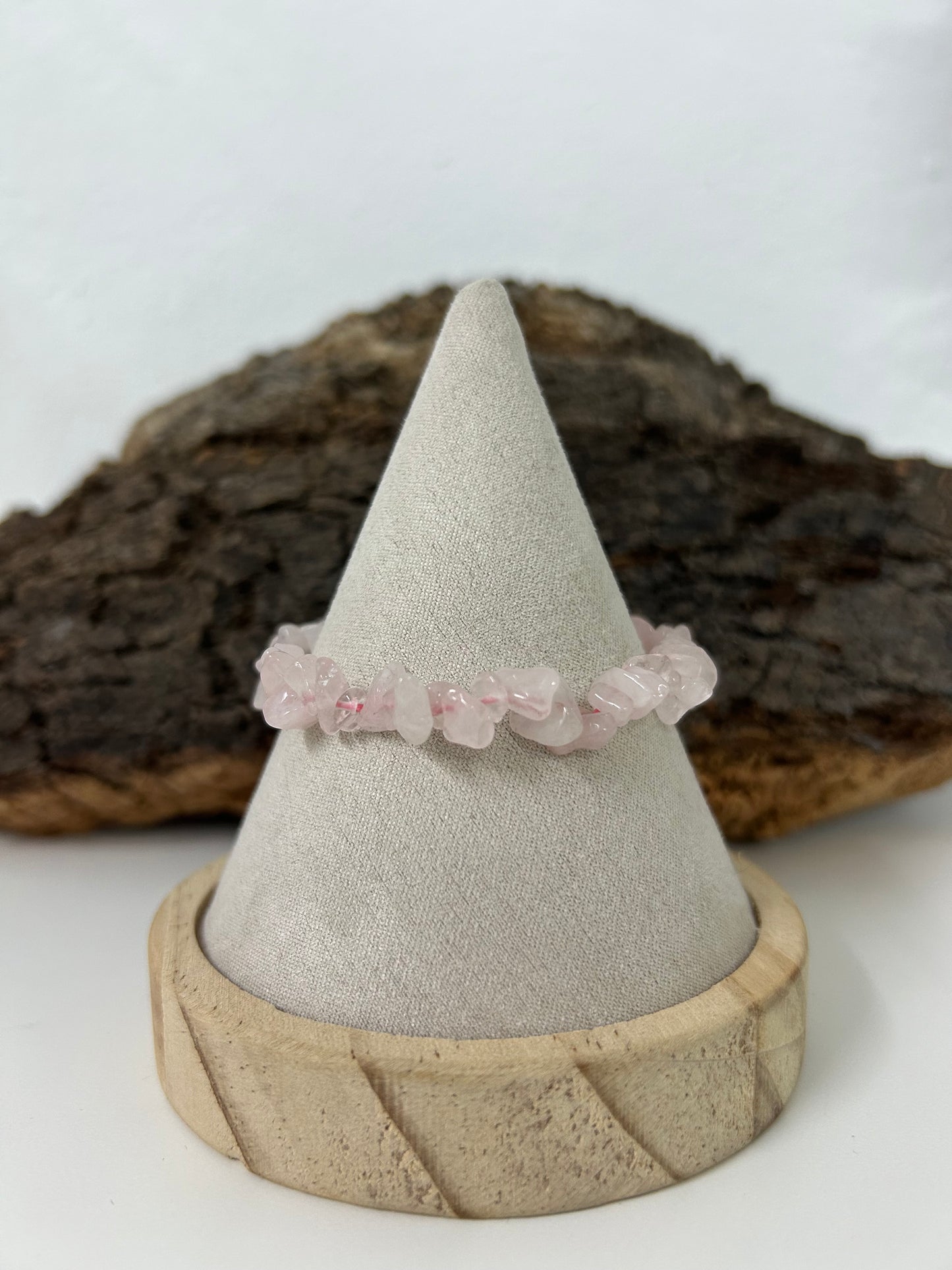 Pulsera cuarzo rosa en chips
