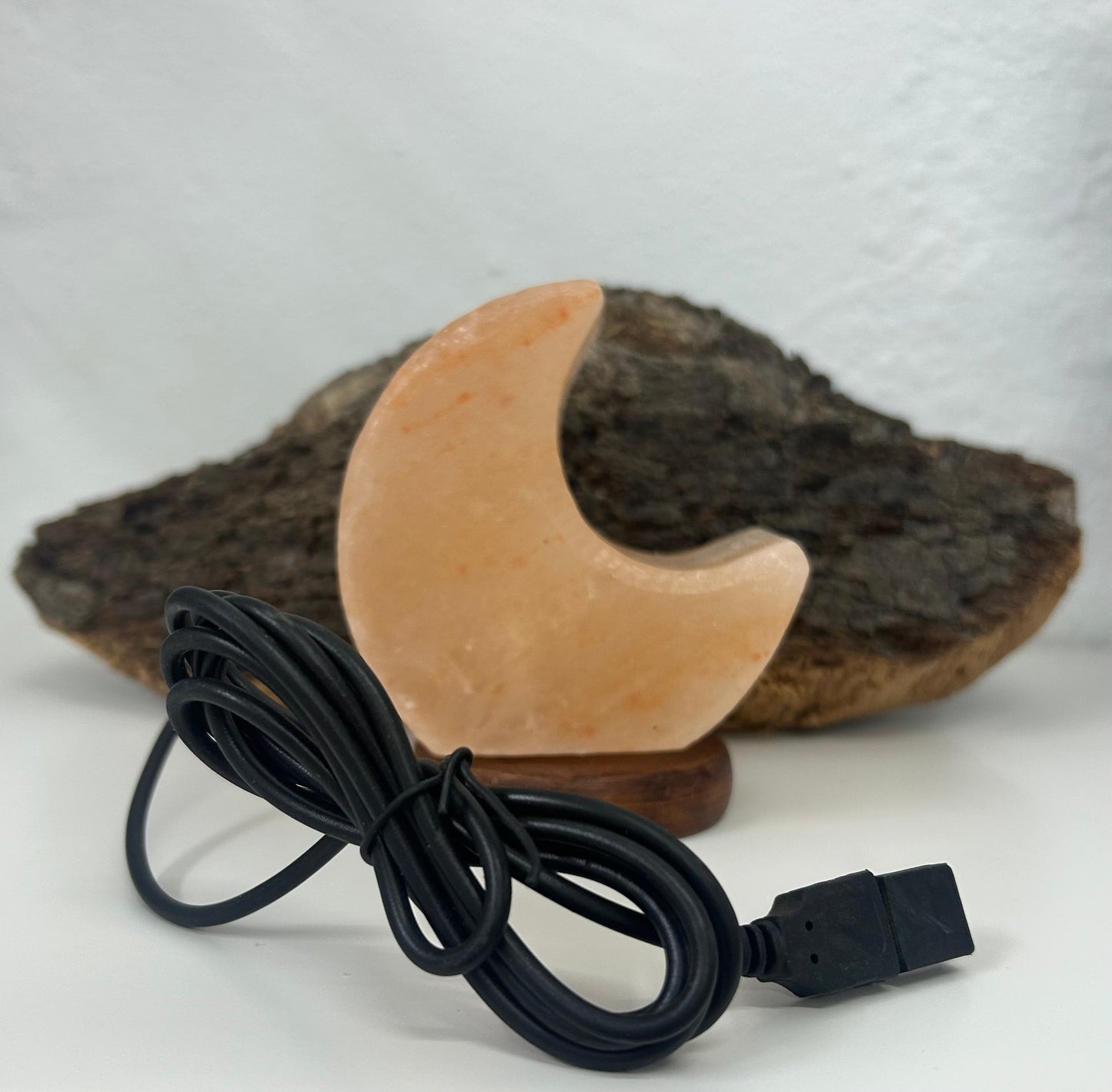 Lámpara de sal con forma de luna
