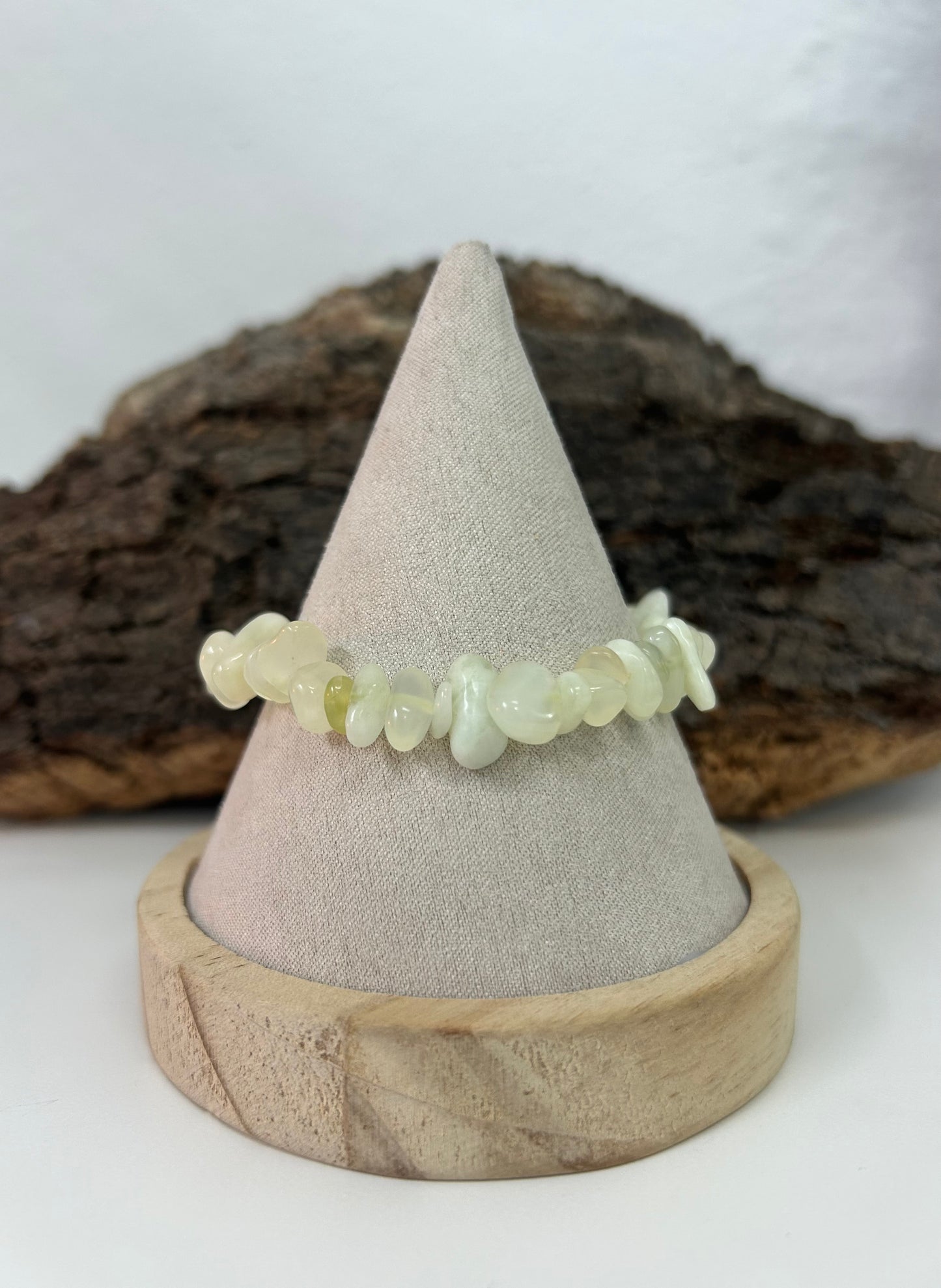 Pulsera jade verde chips