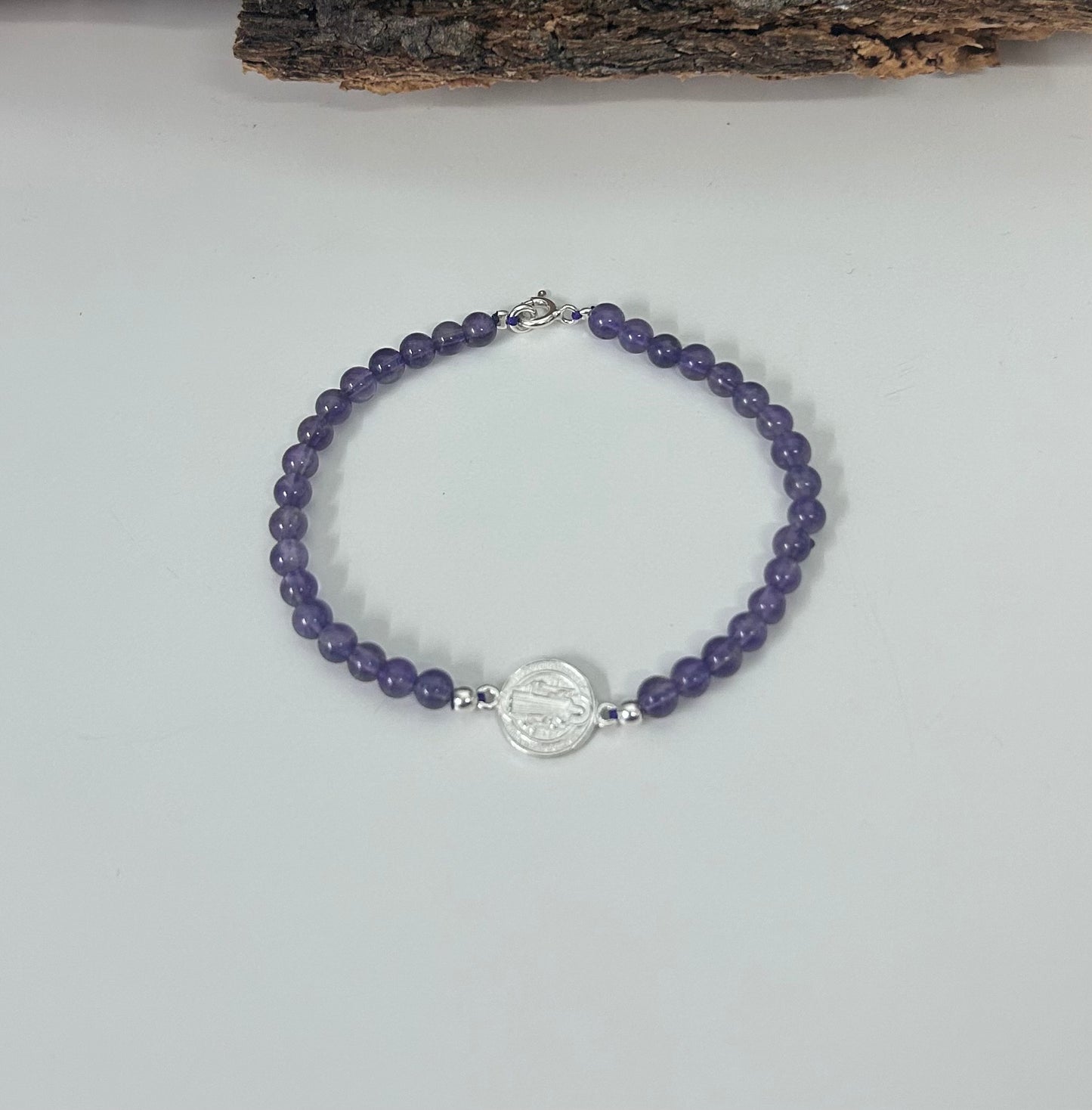 Pulsera San Benito con amatista (plata 925)