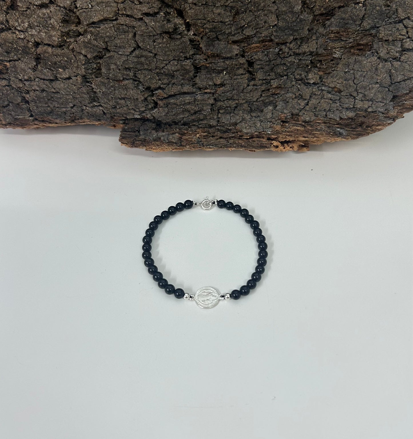 Pulsera San Benito con turmalina negra (plata 925)