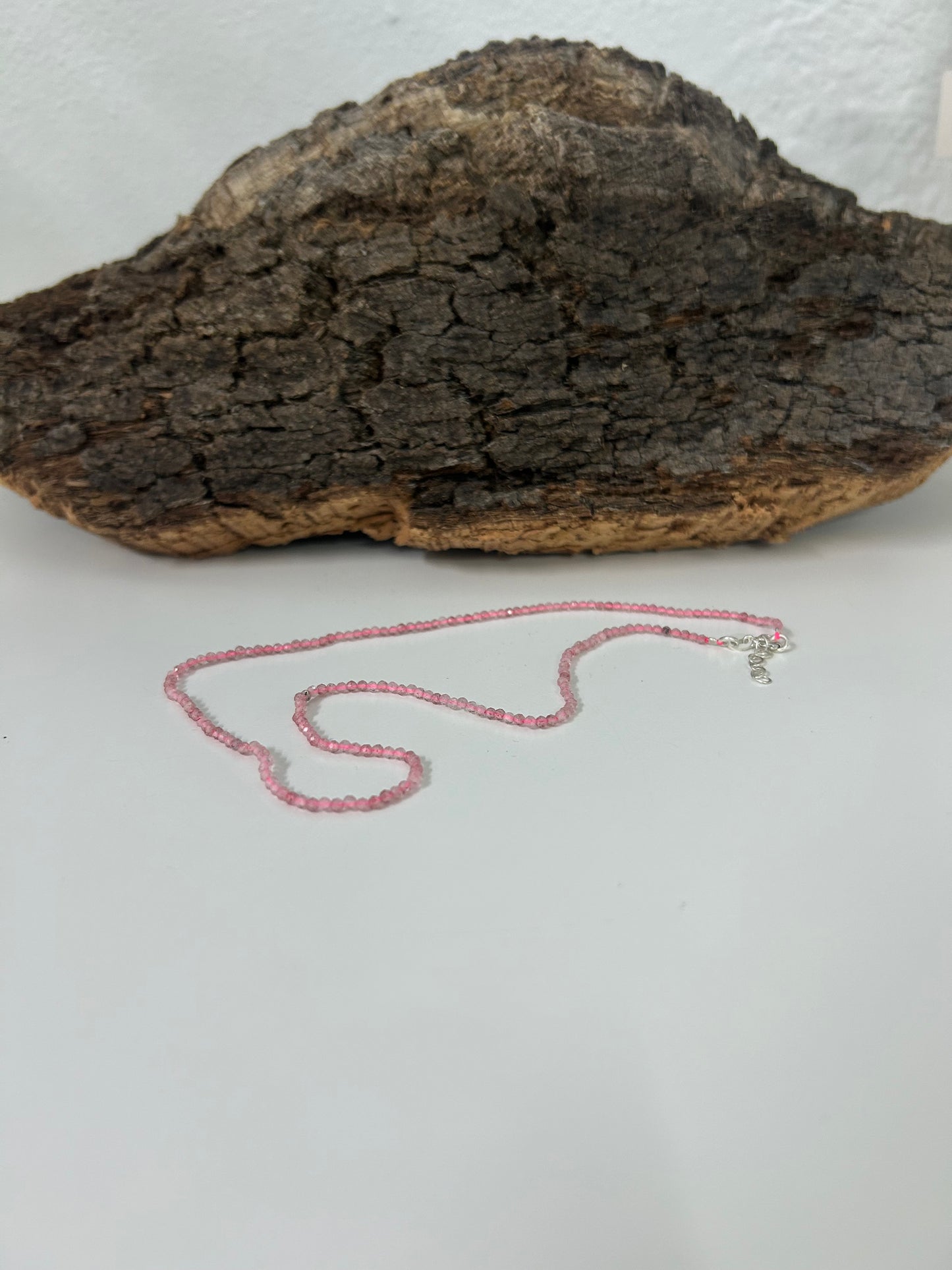 Collar cuarzo rosa facetado