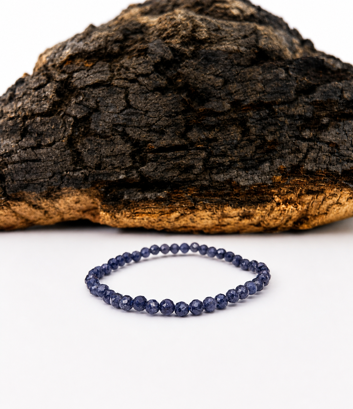 Pulsera elástica de zafiro facetado