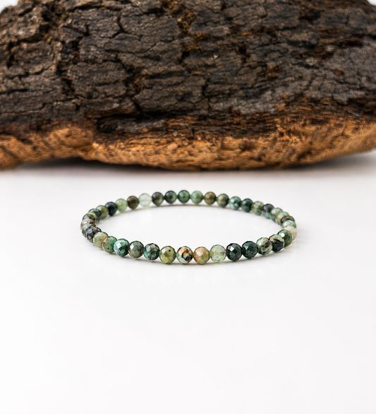 Pulsera elástica de turquesa africana facetada