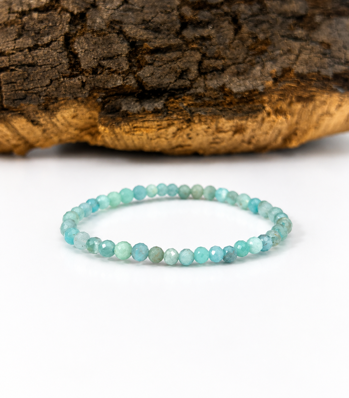 Pulsera elástica de amazonita facetada