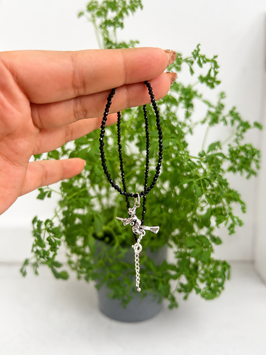 Talismán brujita con turmalina negra (plata 925)