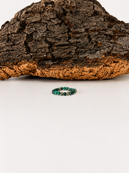 Anillo malaquita facetada