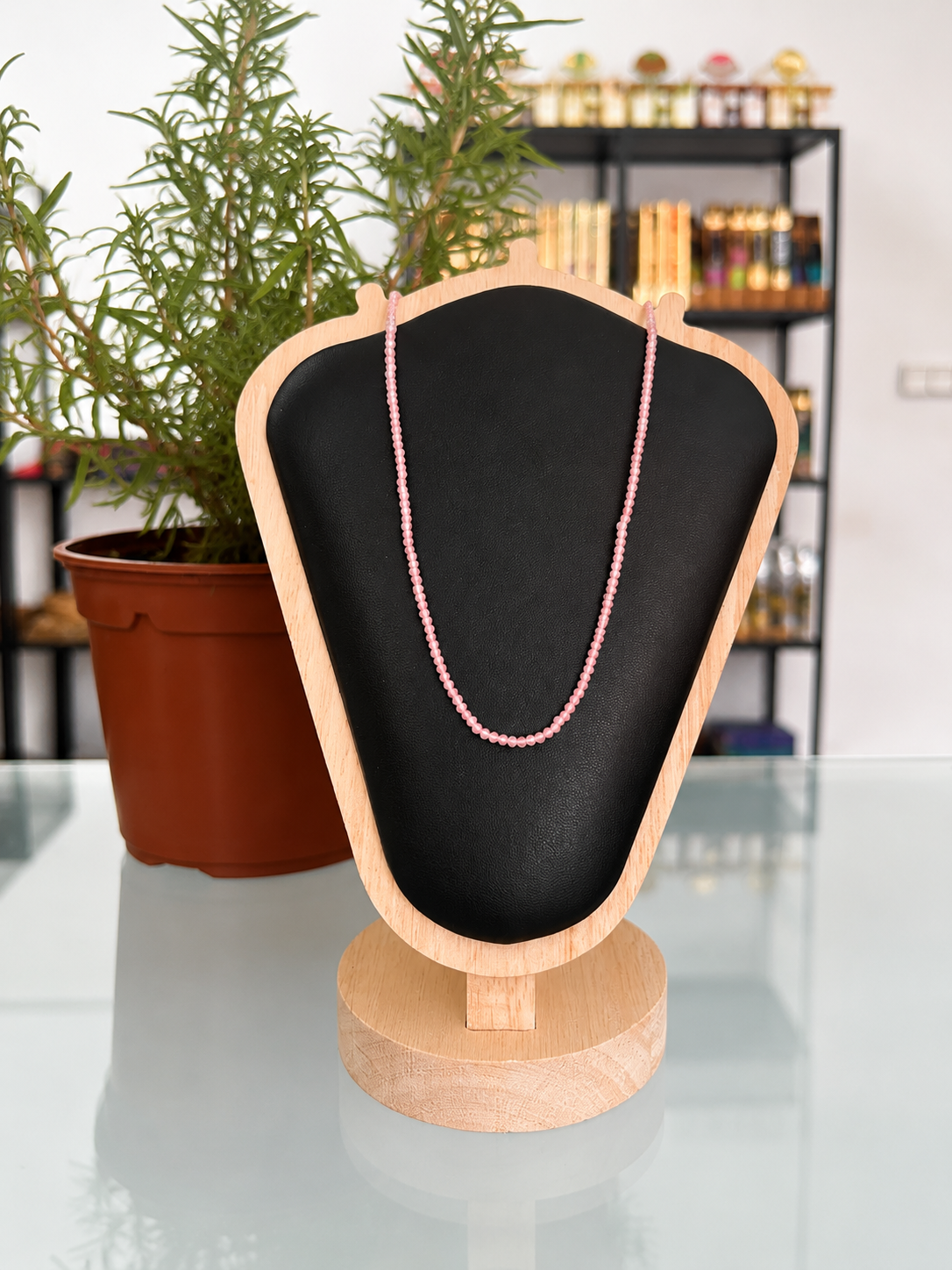 Gargantilla cuarzo rosa (plata 925)