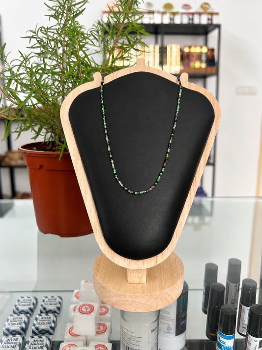 Gargantilla zoisita rubí (plata 925)
