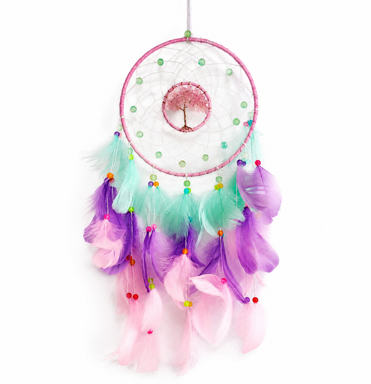 Atrapasueños árbol de la vida cuarzo rosa