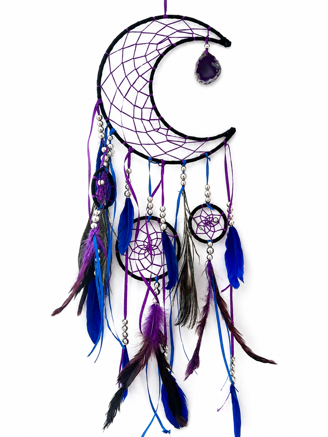 Atrapasueños luna lila con ágata