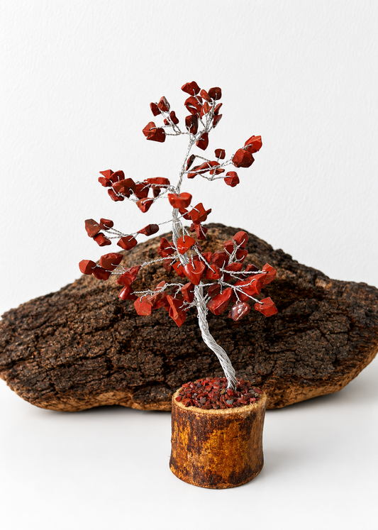 Árbol se encuentra gemas de jaspe rojo