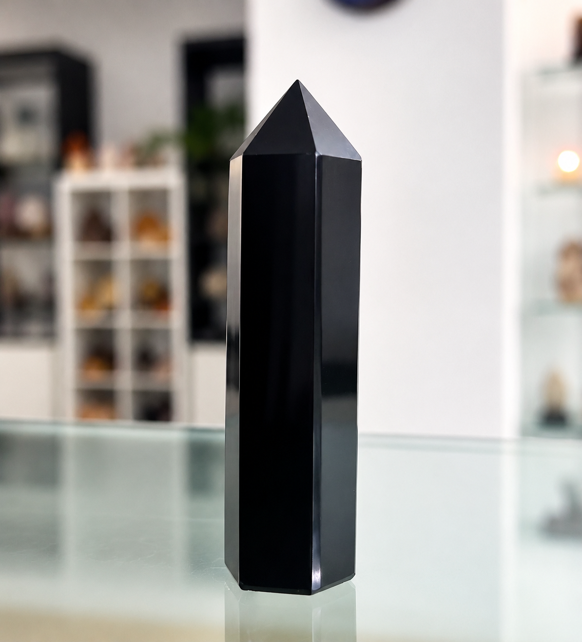 Punta obsidiana negra