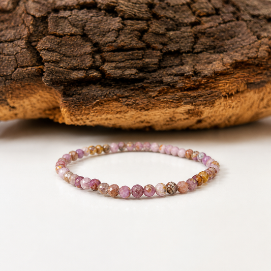 Pulsera elástica de fosfoderíta facetada