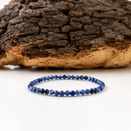 Pulsera elástica de sodalita facetada