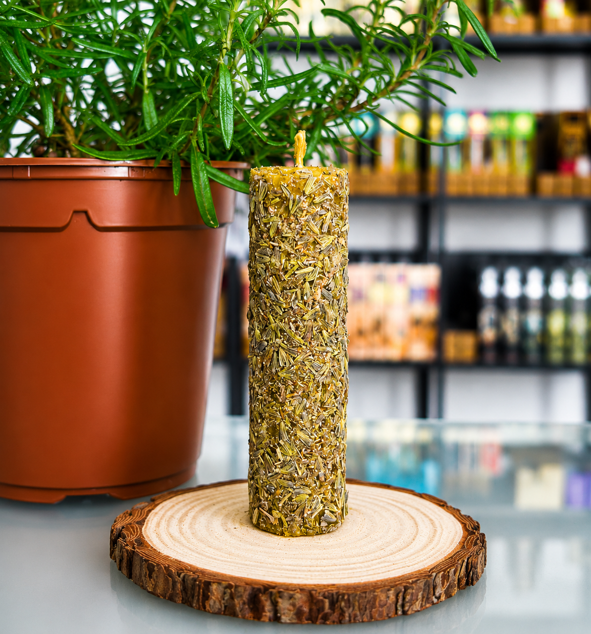 Vela de miel y lavanda