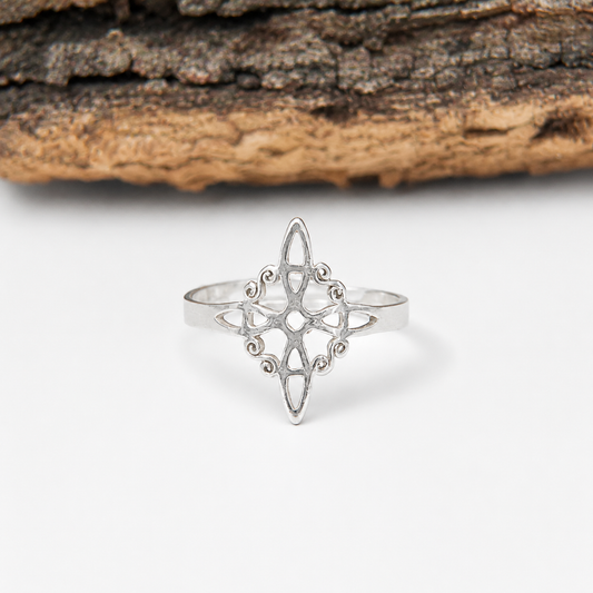 Anillo ajustable nudo de bruja (plata 925)
