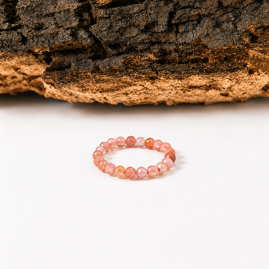 Anillo de piedra sol facetado