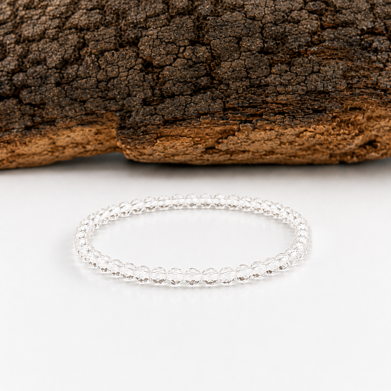 Pulsera elástica de cuarzo cristal facetado