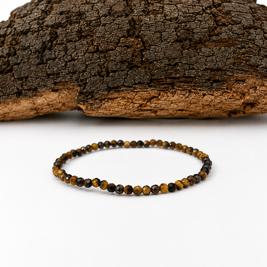 Pulsera elástica de ojo de tigre facetado