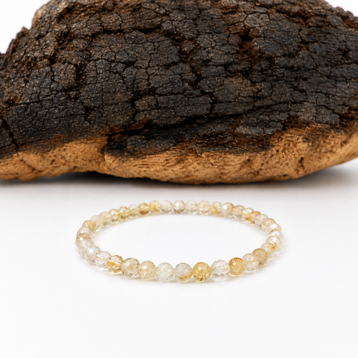 Pulsera elástica de citrino facetado