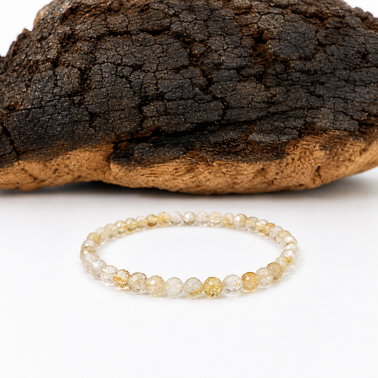 Pulsera elástica de citrino facetado
