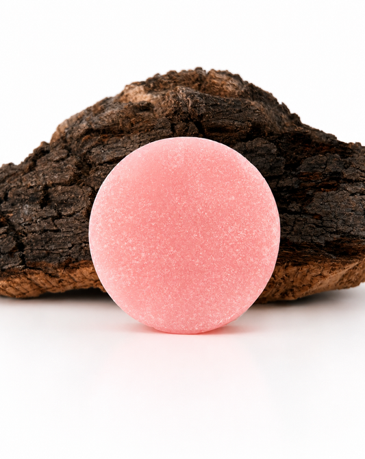 Jabón natural de rosas con esponja