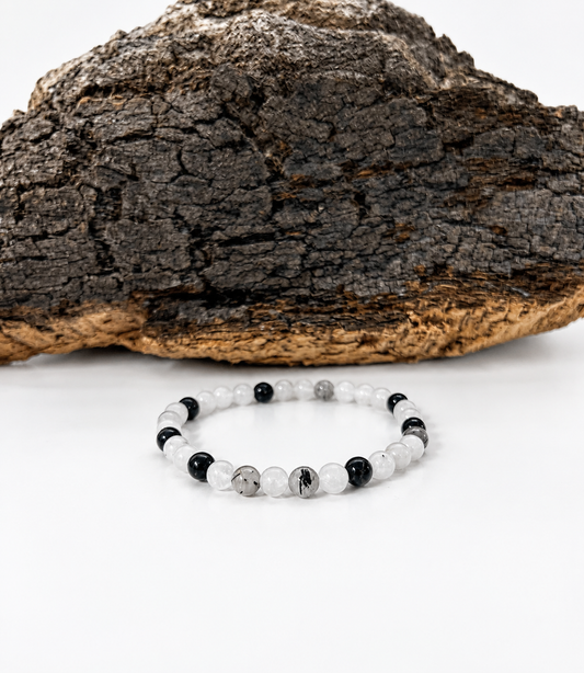 Pulsera cuarzo turmalinado 6mm