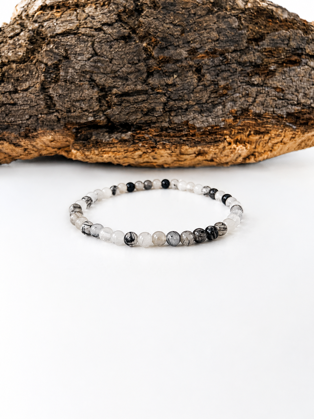 Pulsera cuarzo turmalinado 4mm