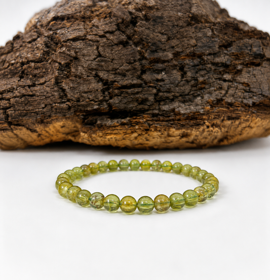 Pulsera de peridoto 6mm (calidad AA+)