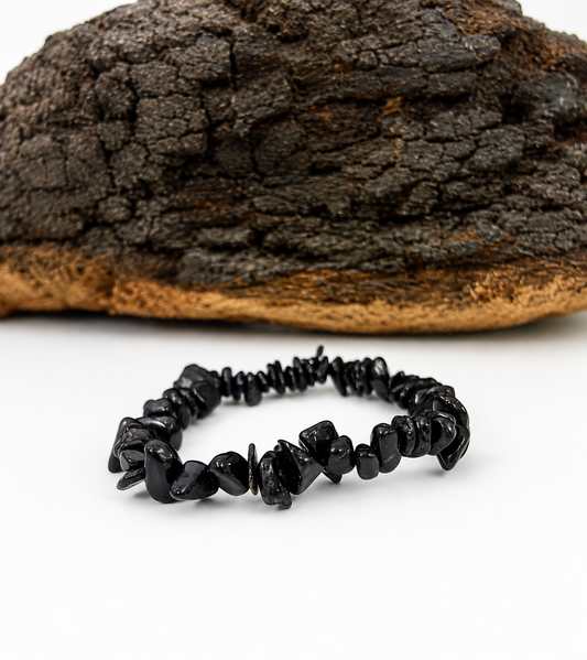 Pulsera turmalina negra en chips