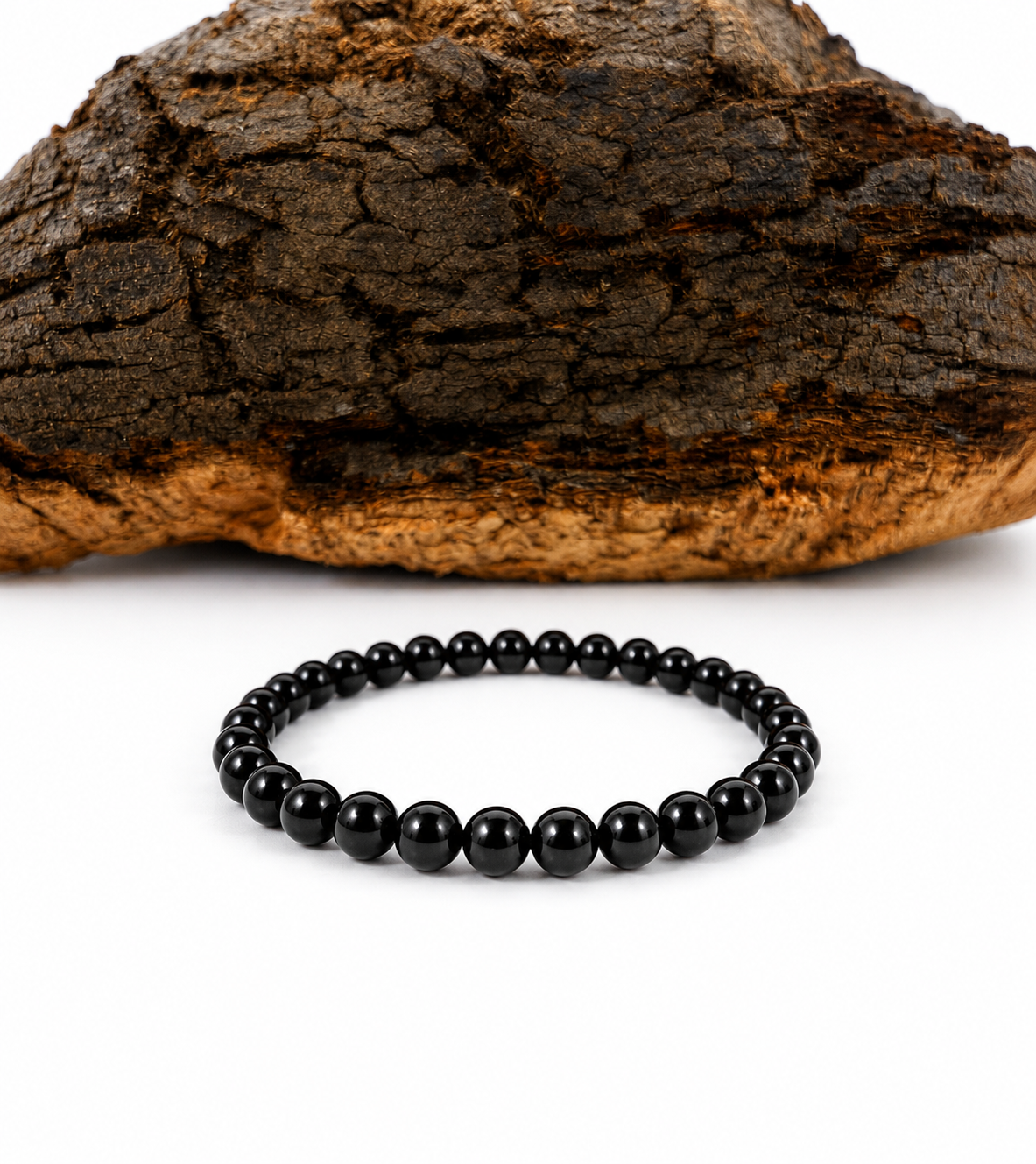 Pulsera obsidiana negra 6mm