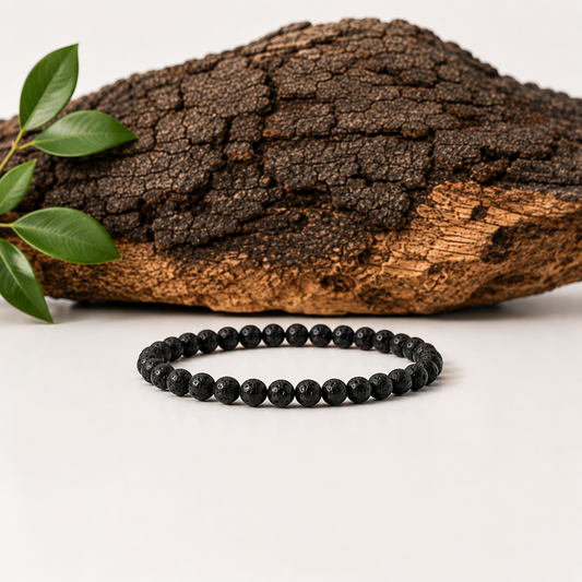 Pulsera piedra lava 4mm