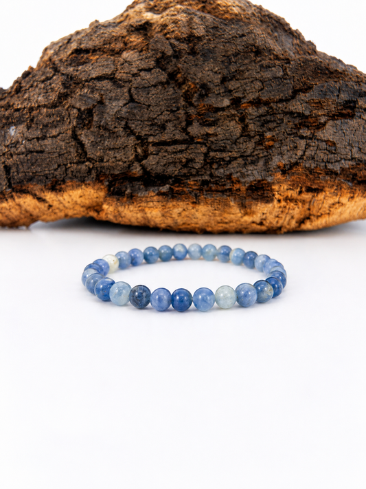 Pulsera cianita azul 6mm (calidad AA+)
