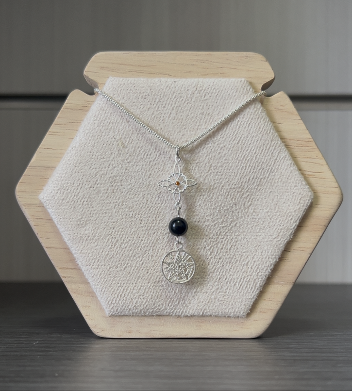 Colgante doble protección con turmalina consagrado y activado).