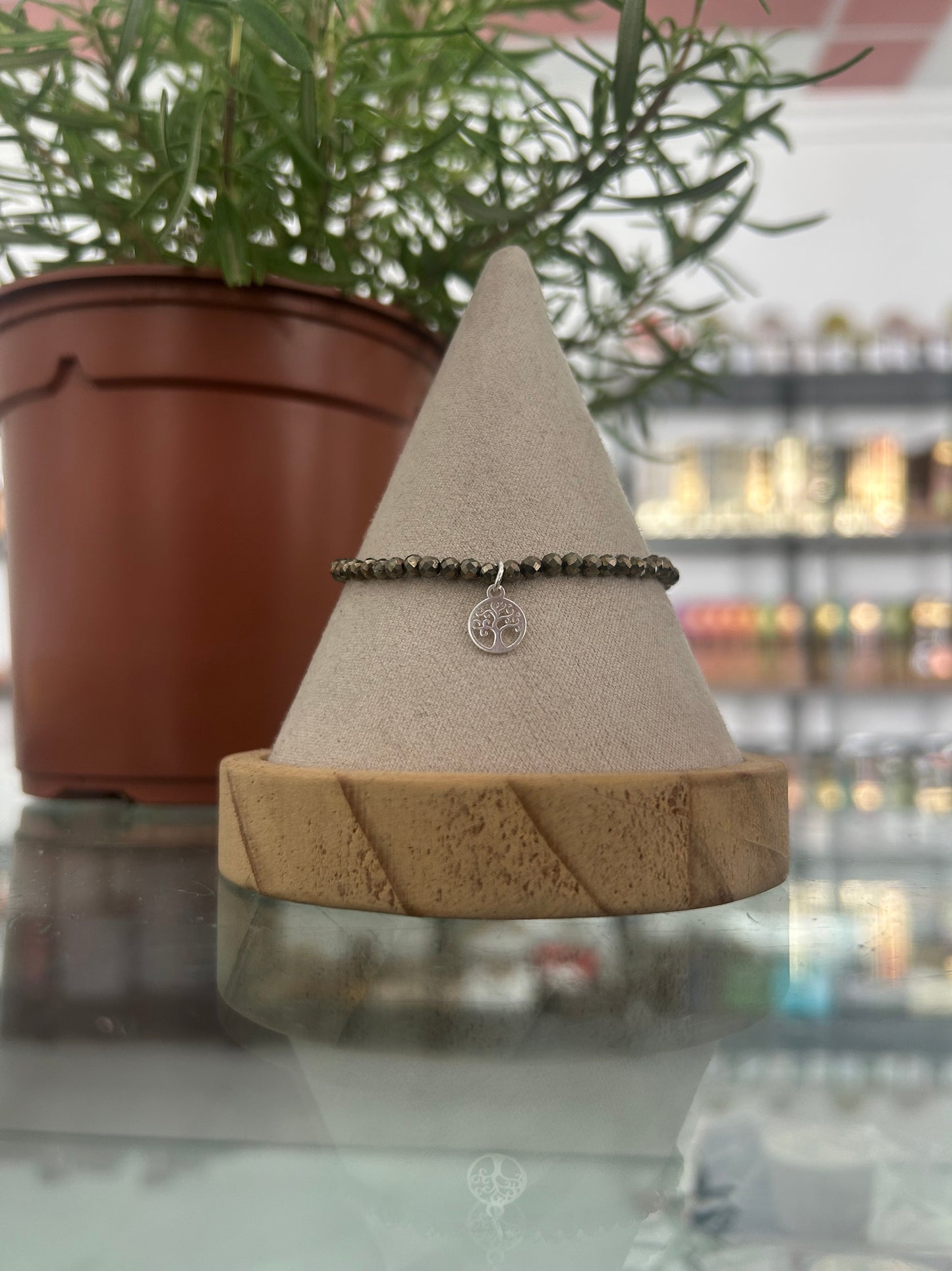 Pulsera árbol de la vida con pirita (plata 925)