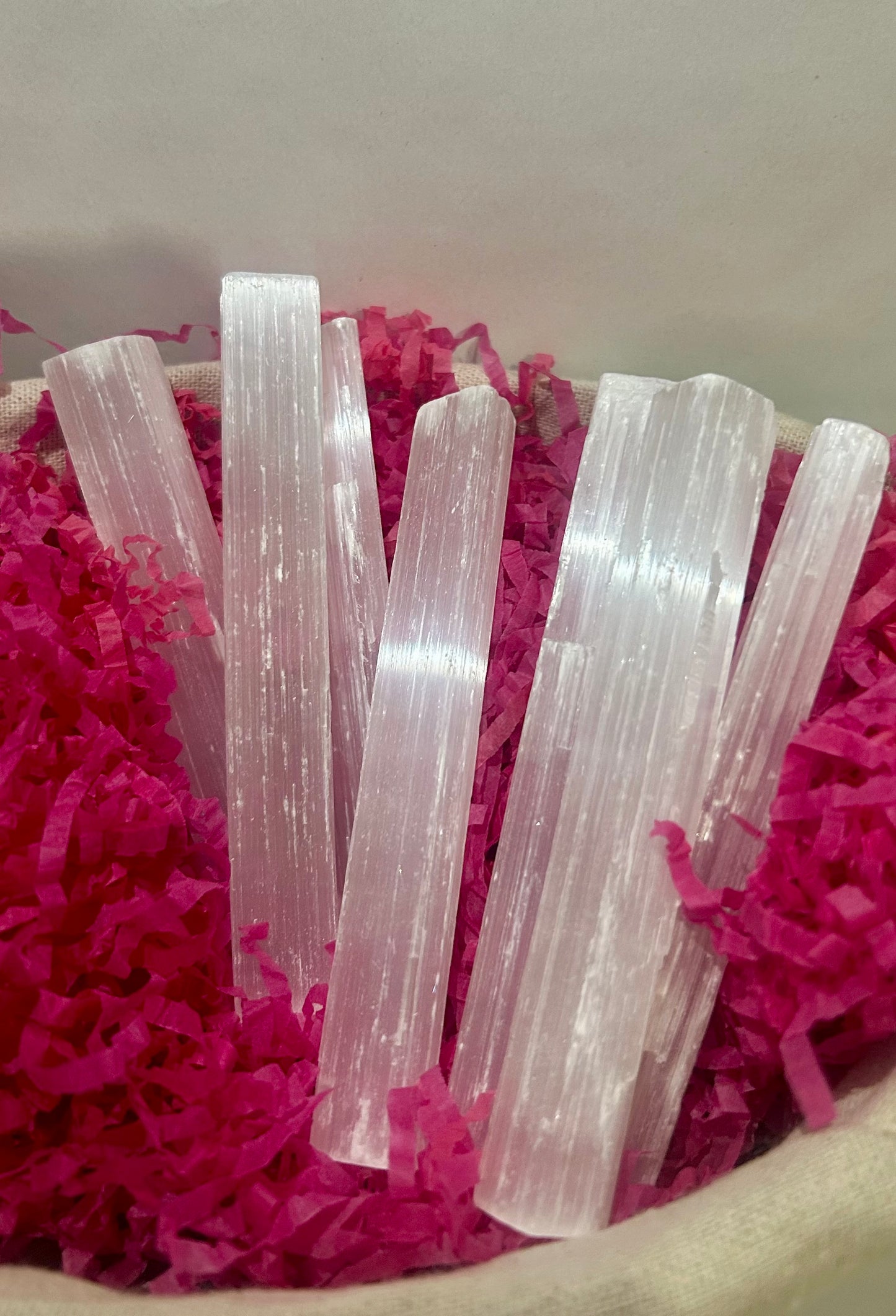 Barras de selenita grandes.