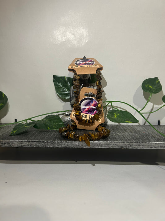 Pulsera de chips de ojo de tigre.