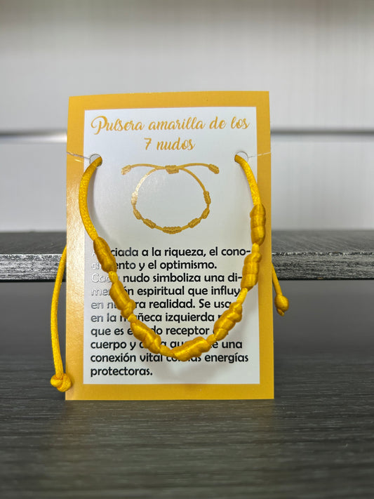 Pulsera 7 nudos amarilla.