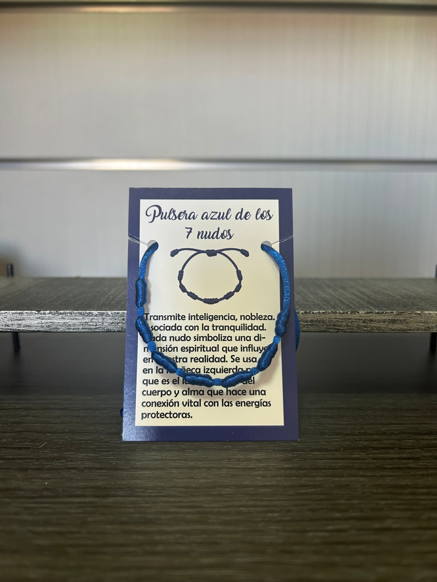 Pulsera 7 nudos azul.