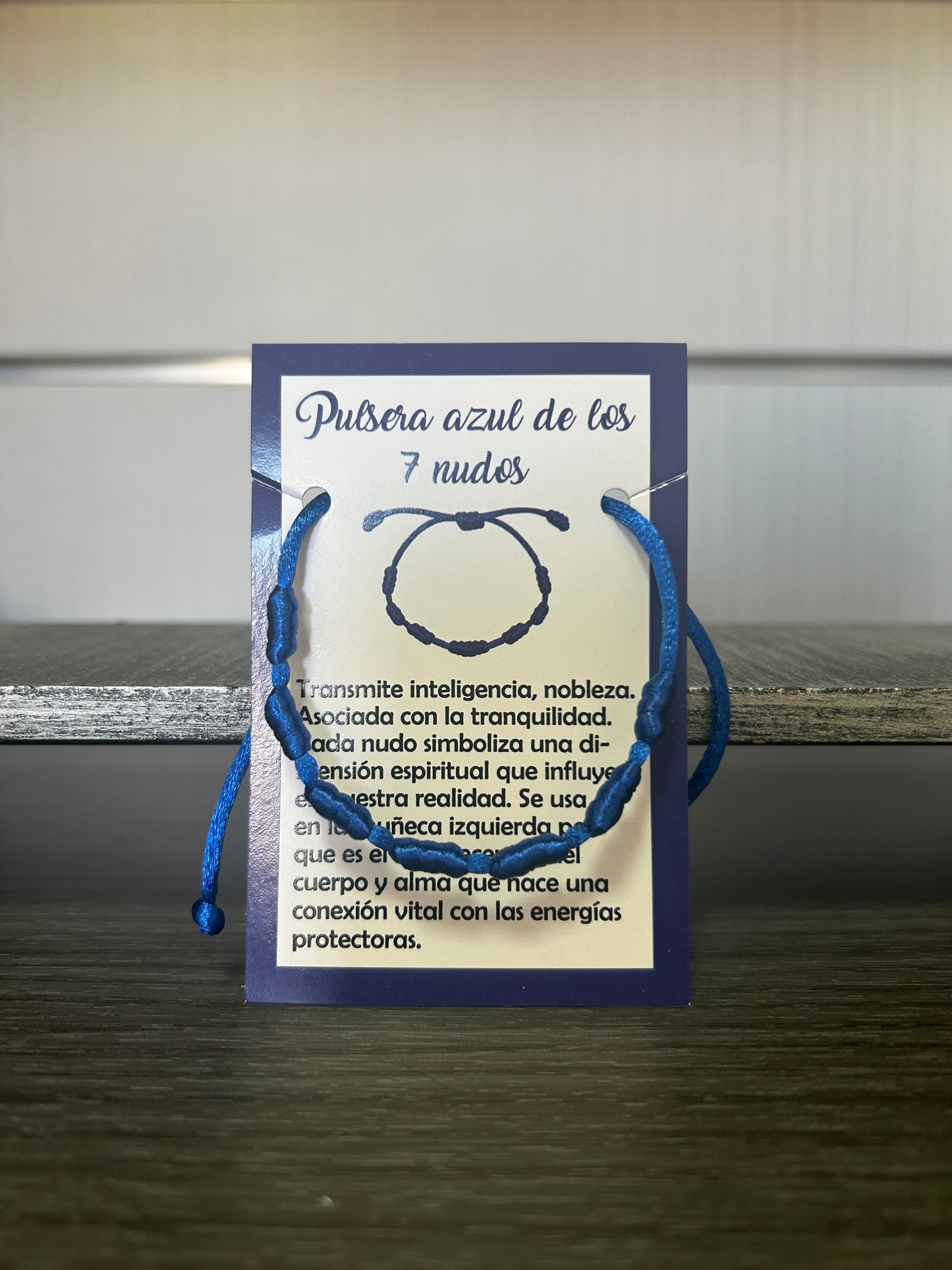 Pulsera 7 nudos azul.