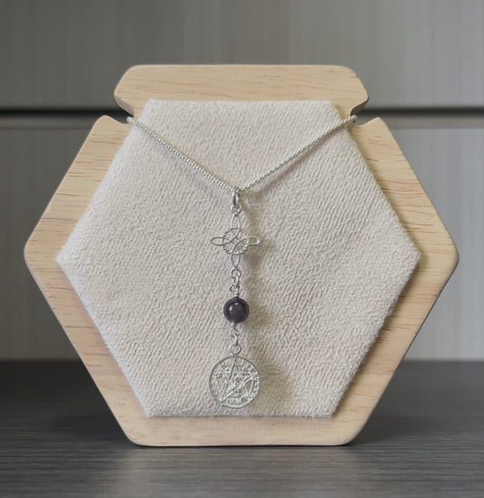 Colgante doble protección con amatista (consagrado y activado).