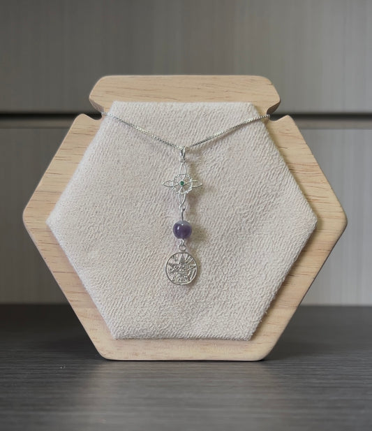 Colgante doble protección con amatista (consagrado y activado).