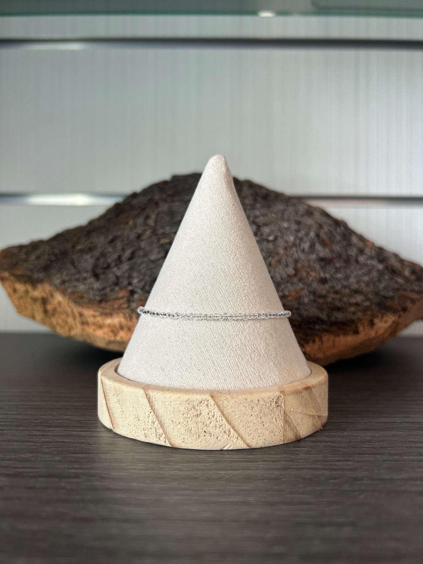 Pulsera de cuarzo cristal facetado.